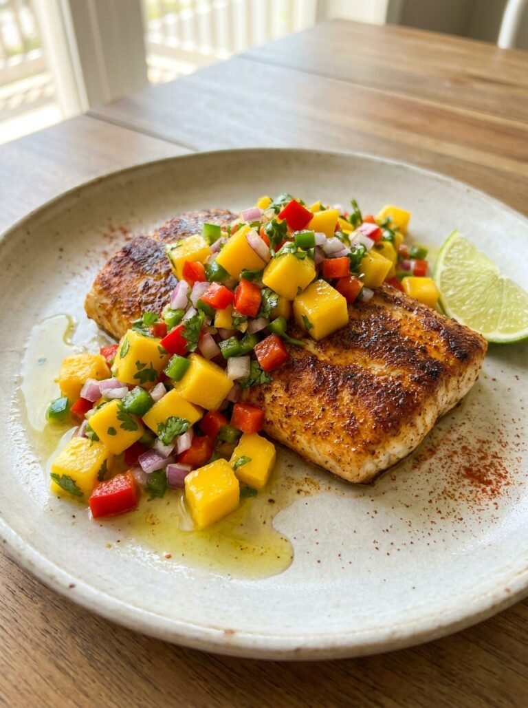 Pan-Seared Mahi Mahi with Tropical Mango Salsa 17 A realistic close up recipe photo 202605011719