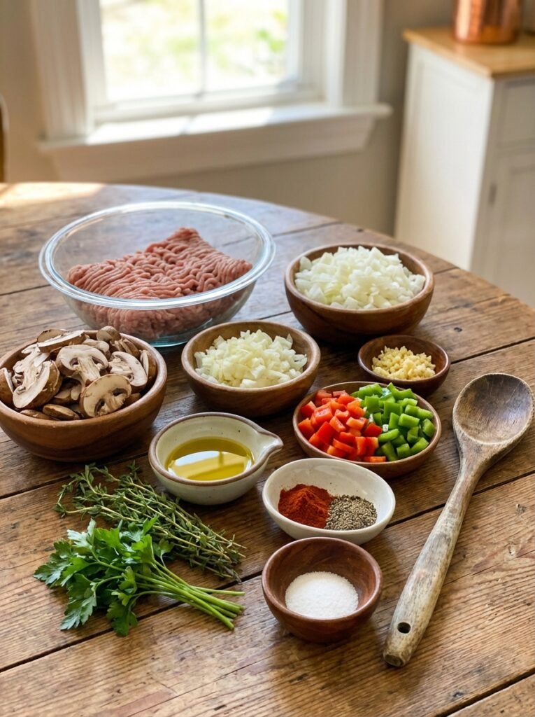 Ground turkey mushrooms 202604121401