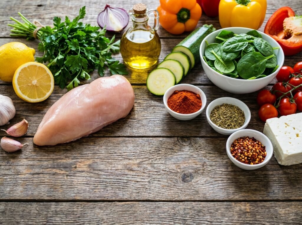 Ingredients for keto meal arranged 202604301353