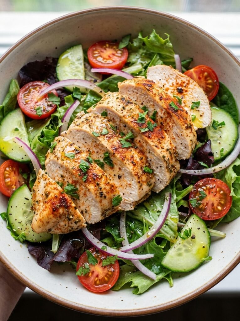 High Protein Low Calorie Clean Eating Meal: Grilled Lemon Herb Chicken Salad 12 Low calorie clean eating meal 202605011724