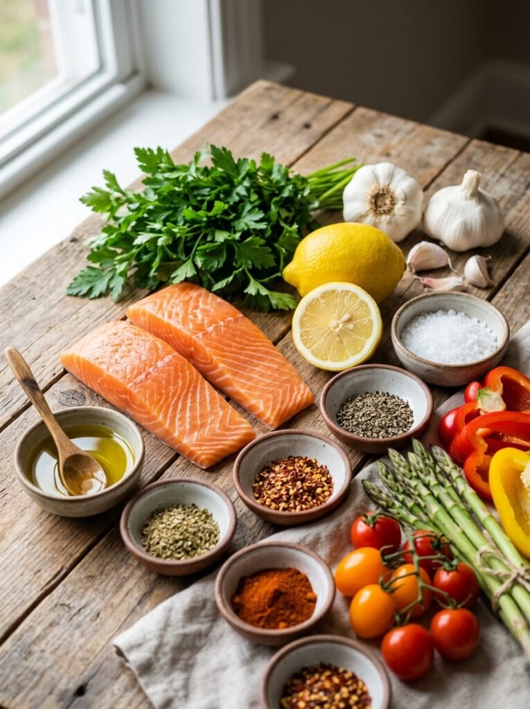 Salmon ingredients arranged 202604141839