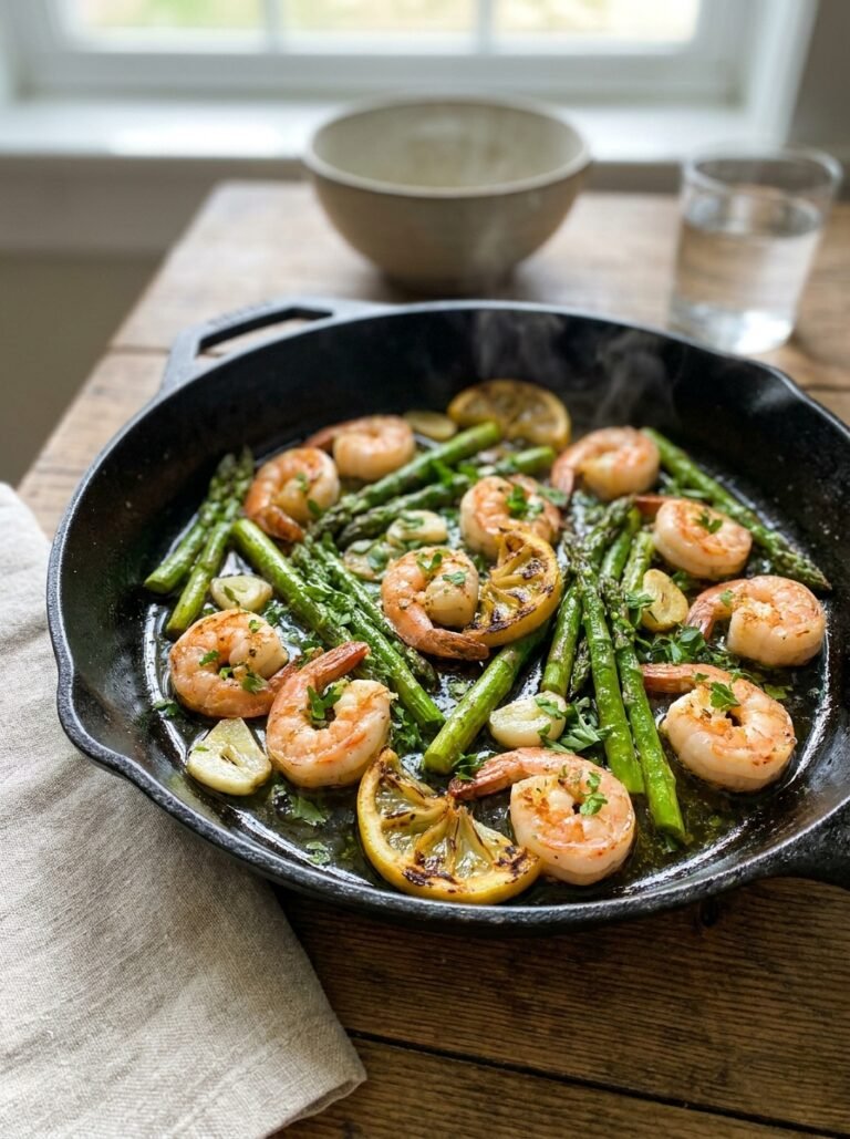 Shrimp asparagus skillet meal 202605011733