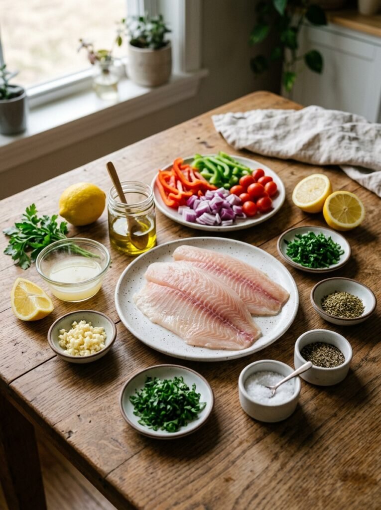 Tilapia ingredients arranged 202604131337