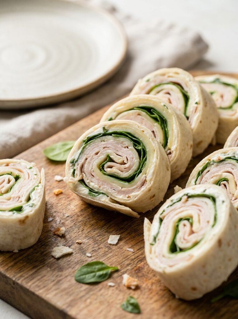 Turkey and Swiss Pinwheels with Baby Spinach 12 Turkey Swiss Pinwheels Baby Spinach 202605011504