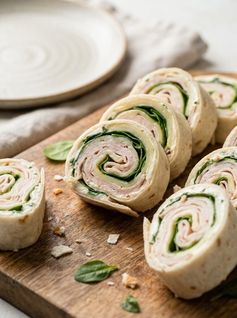 Turkey and Swiss Pinwheels with Baby Spinach 17 Turkey Swiss Pinwheels Baby Spinach 202605011504