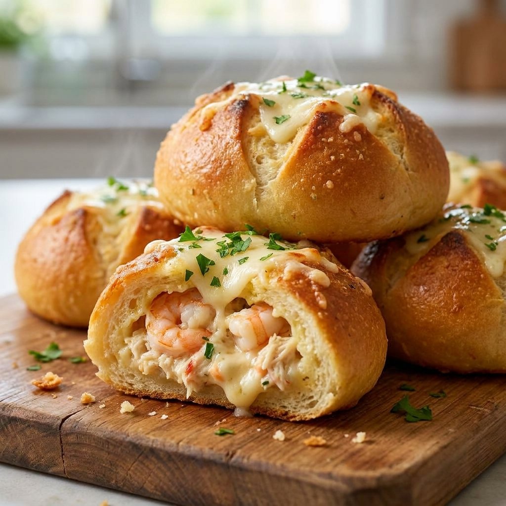 Crabby Shrimp Stuffed Garlic Bread Bombs Recipe: Crispy Appetizer Perfection 2026 12 crabby shrimp stuffed garlic bread bombs recipe