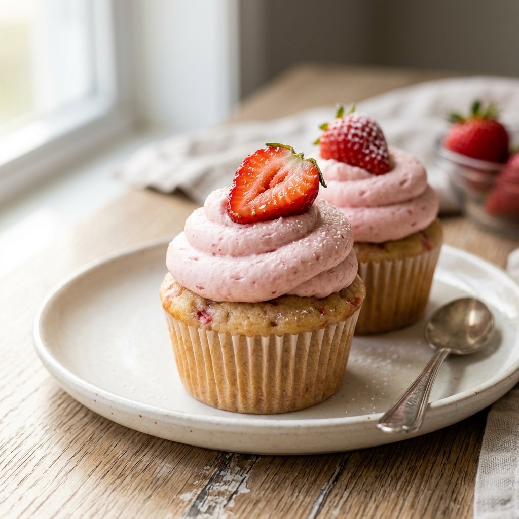 Strawberries And Cream Cupcakes Recipe