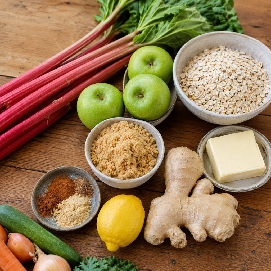 Rhubarb Apple And Ginger Crumble Recipe