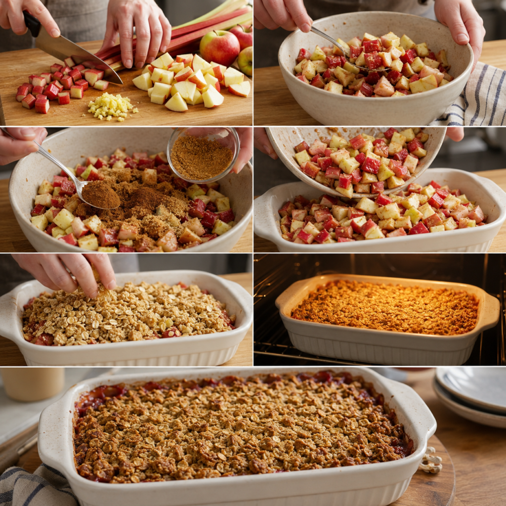 Rhubarb Apple And Ginger Crumble Recipe