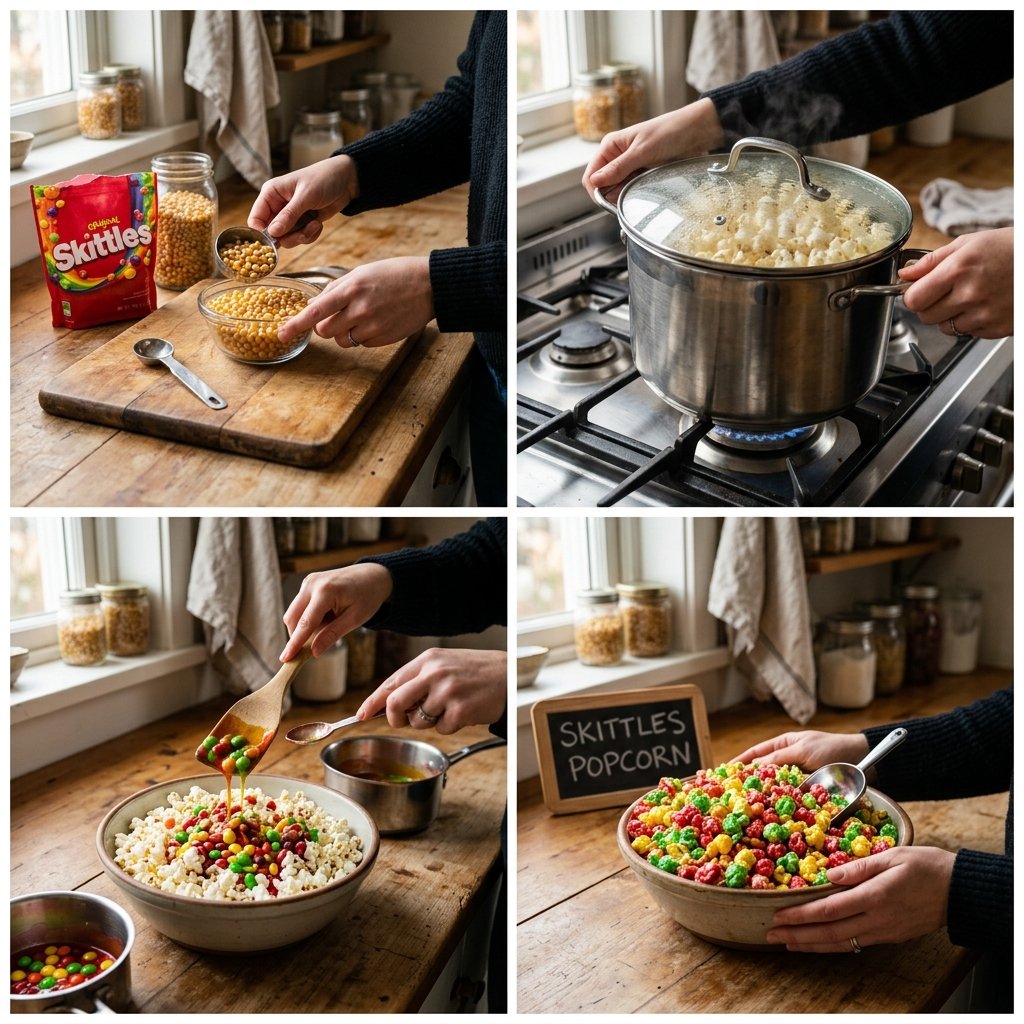 Viral Skittles Popcorn Recipe: The Ultimate Sweet Crunchy Snack 2026 14 Viral Skittles Popcorn Recipe
