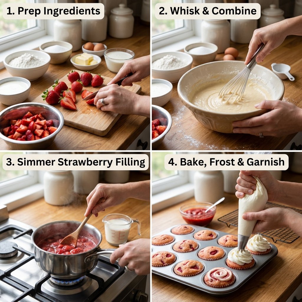 Strawberries And Cream Cupcakes Recipe