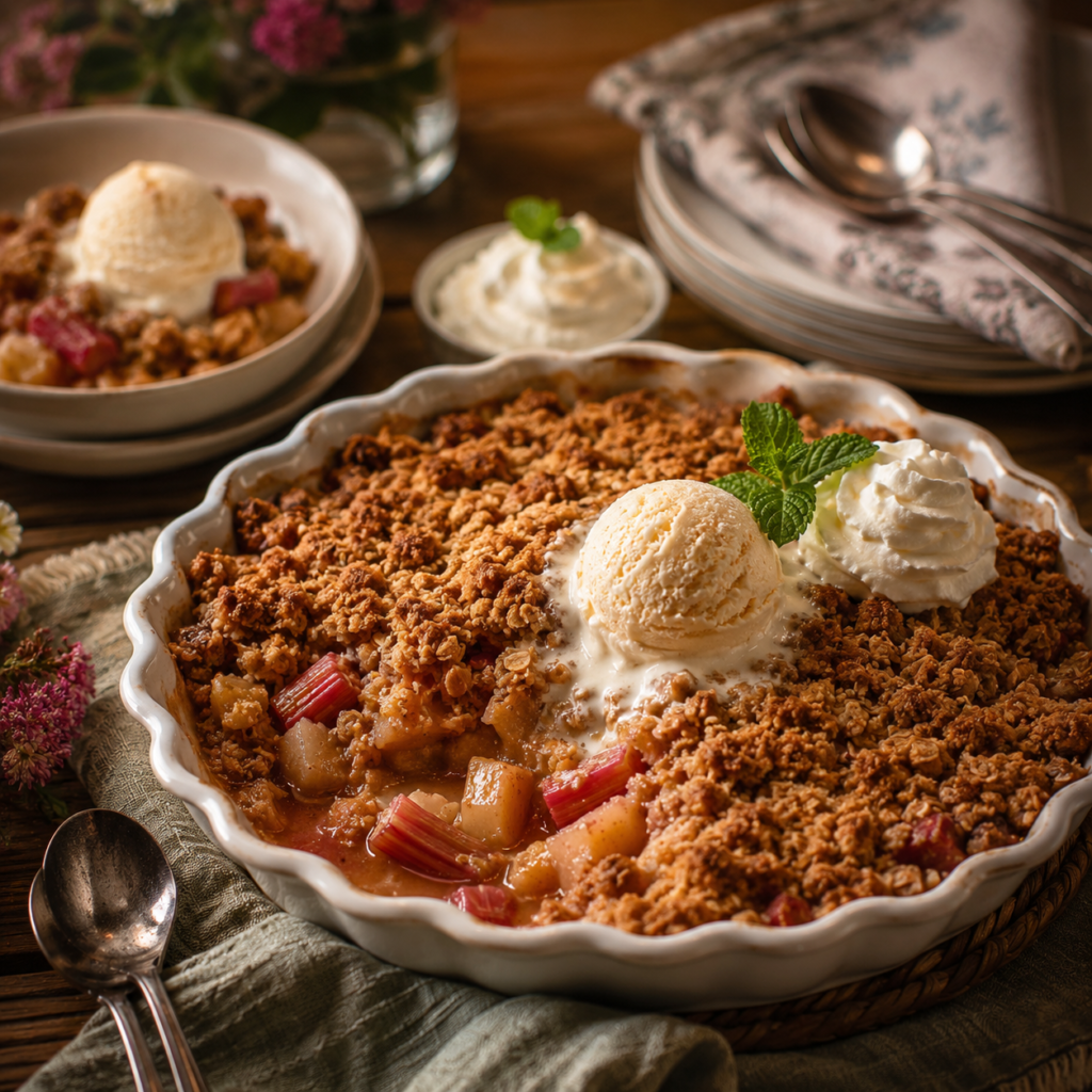 Rhubarb Apple And Ginger Crumble Recipe
