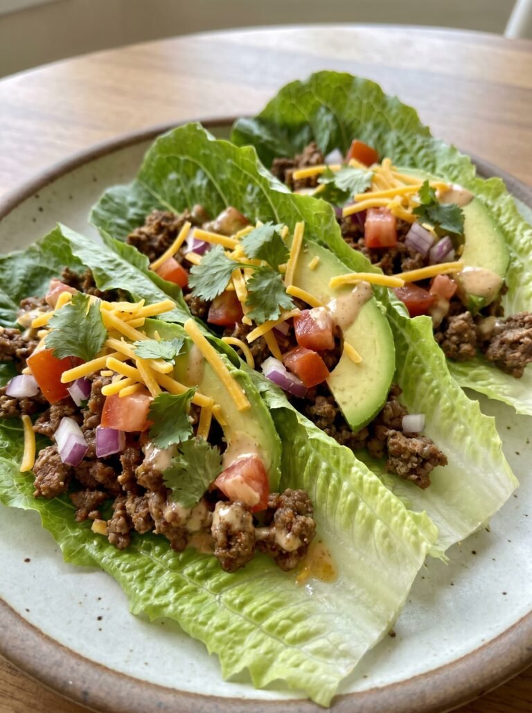 high protein beef taco lettuce dinner wraps 17 A realistic close up recipe 202605131453