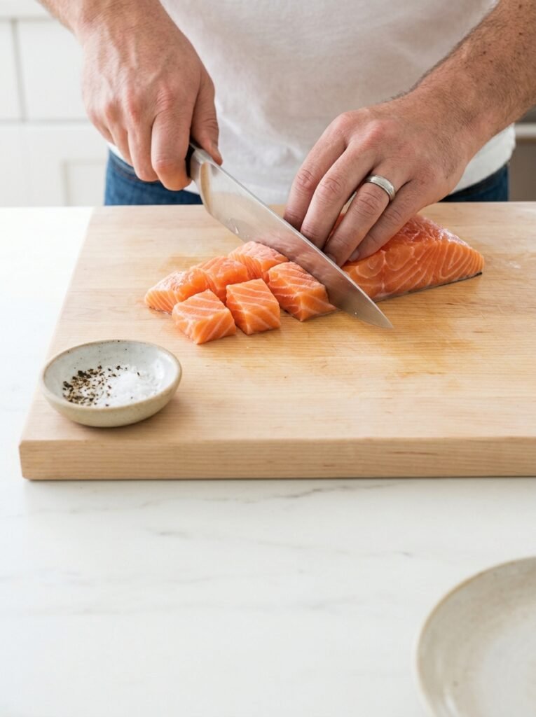 High Protein Salmon Zucchini Ribbon Dinner Bowl: Easy & Healthy Recipe 14 A step by step cooking process of 202605081707
