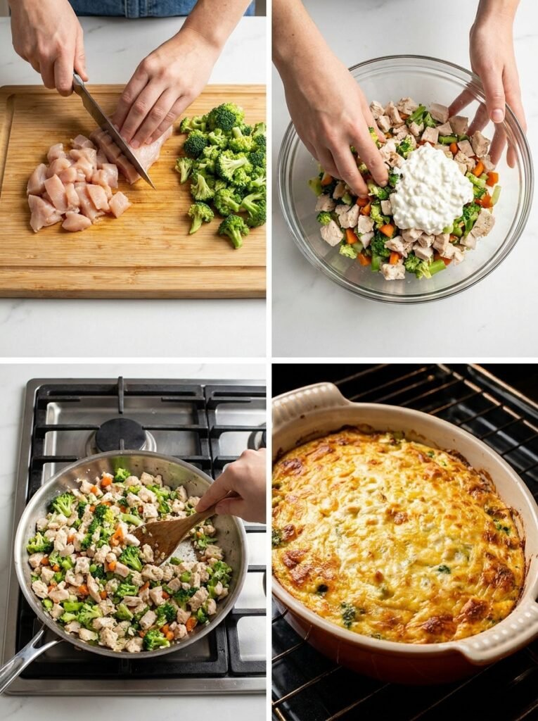 Easy High Protein Cottage Cheese Chicken Bake 14 A step by step cooking process of 202605131506
