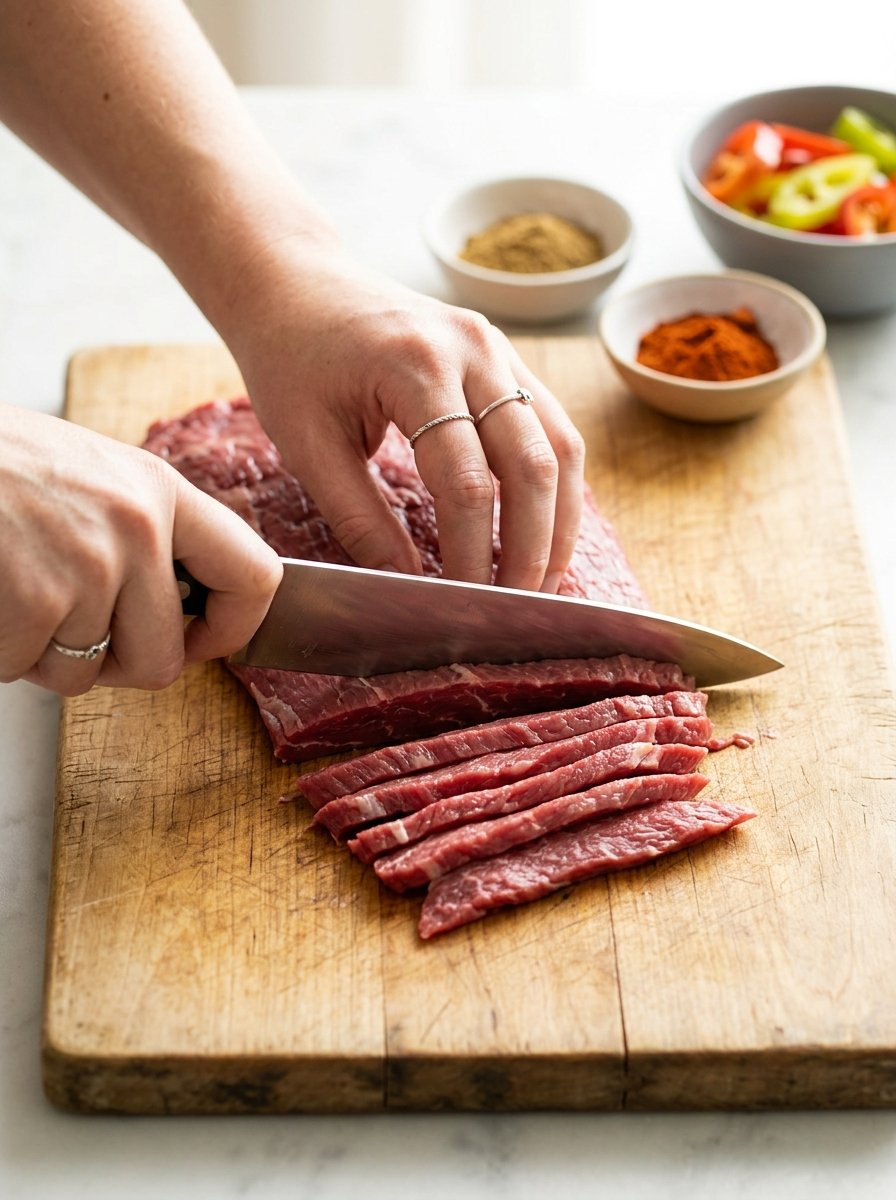 High Protein Beef Fajita Salad with Avocado 14 Beef fajita salad cooking process 202605041424