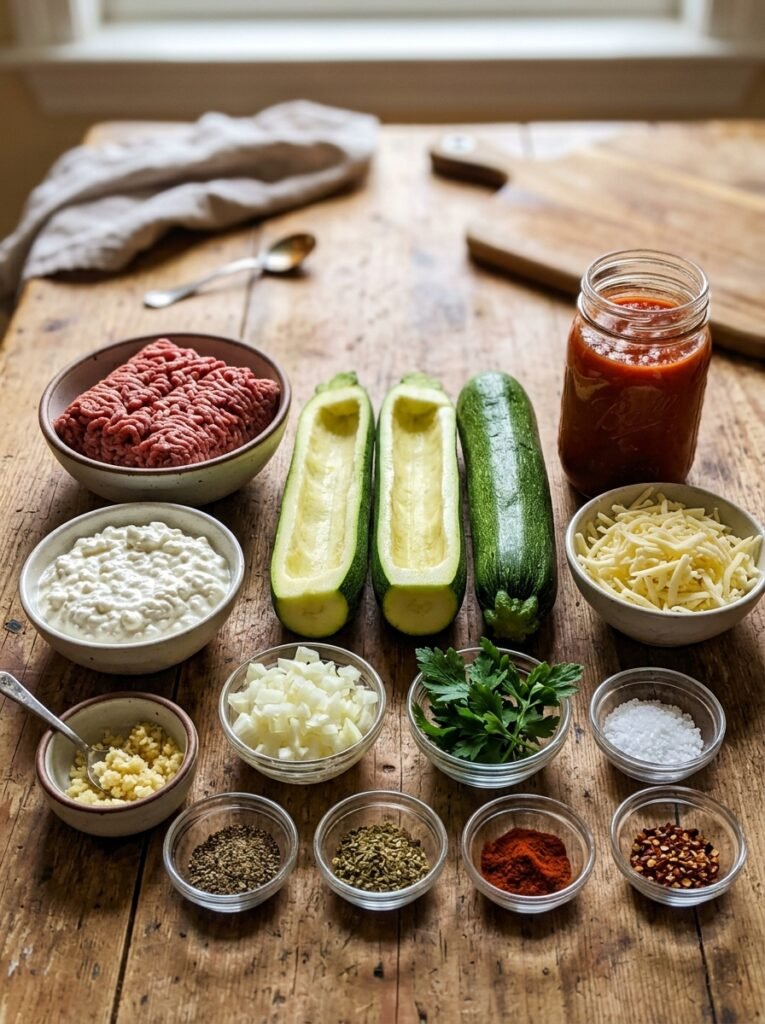 Beef stuffed zucchini ingredient… 202606111256