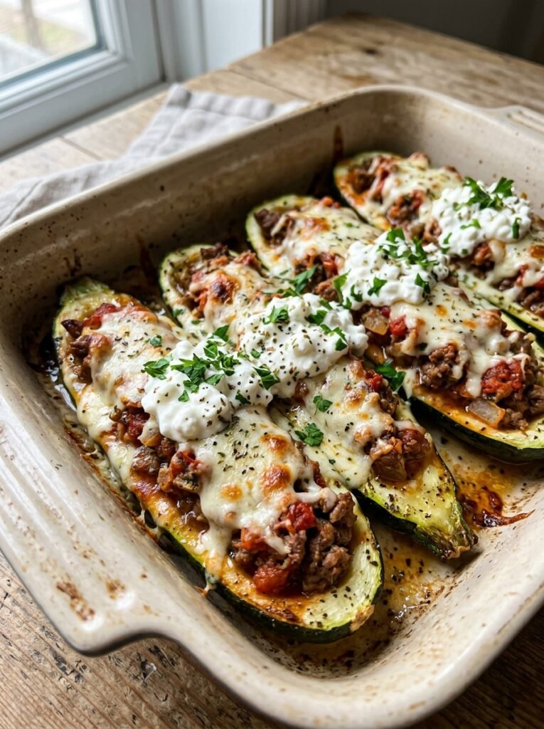 Beef stuffed zucchini with cotta… 202606111256