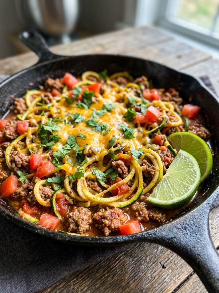 Beef taco zucchini noodle skillet 202606081409