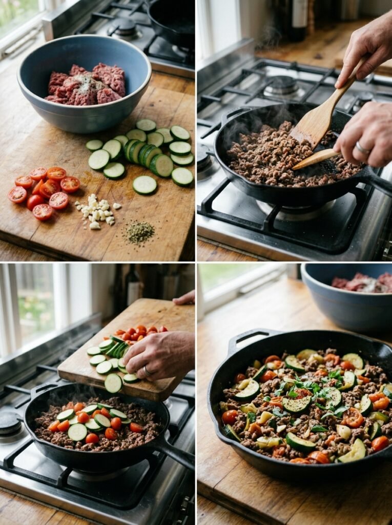 Easy High Protein Beef Tomato Zucchini Skillet 14 Beef tomato zucchini skillet coo… 202605231232