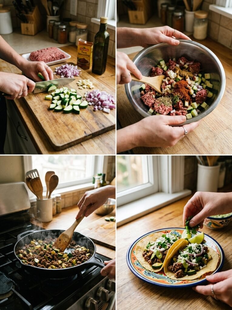 Easy High Protein Beef Zucchini Taco Plates 14 Beef zucchini taco plates cooking 202605131444