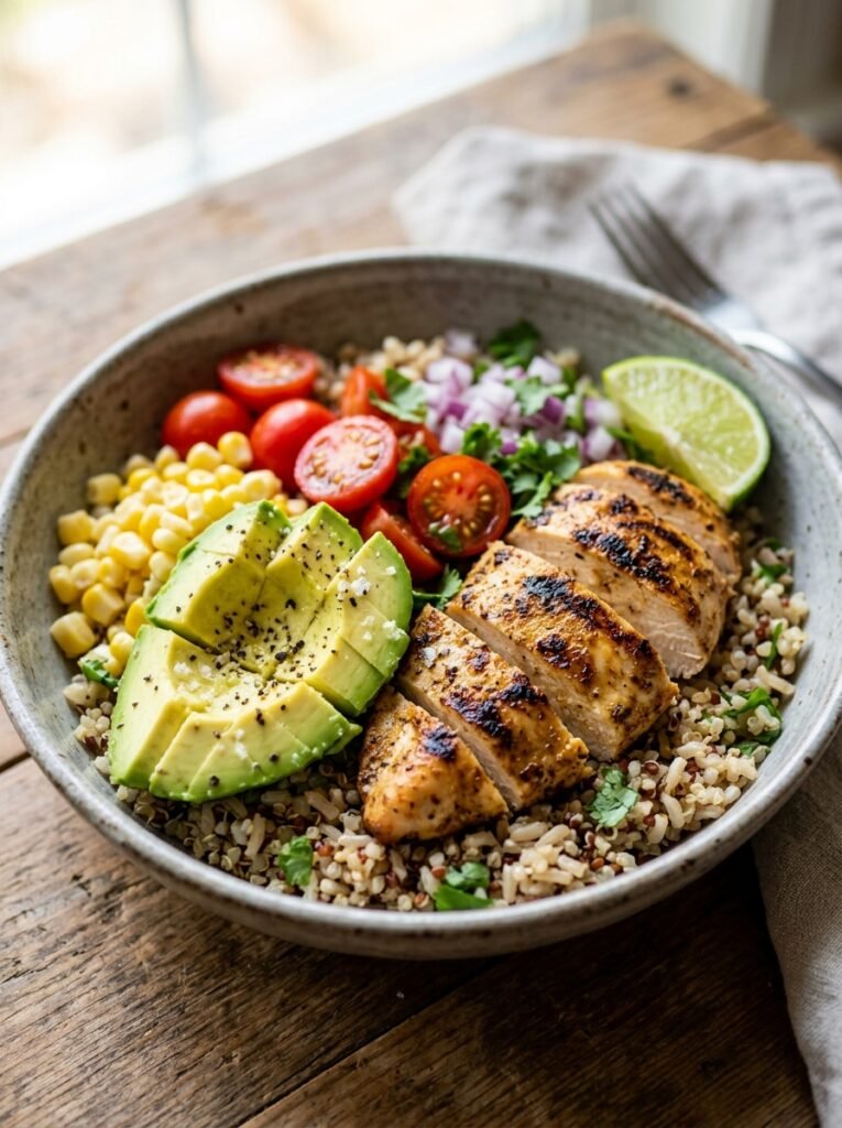 easy high protein chicken avocado protein bowls 12 Chicken avocado protein bowls 202605171347