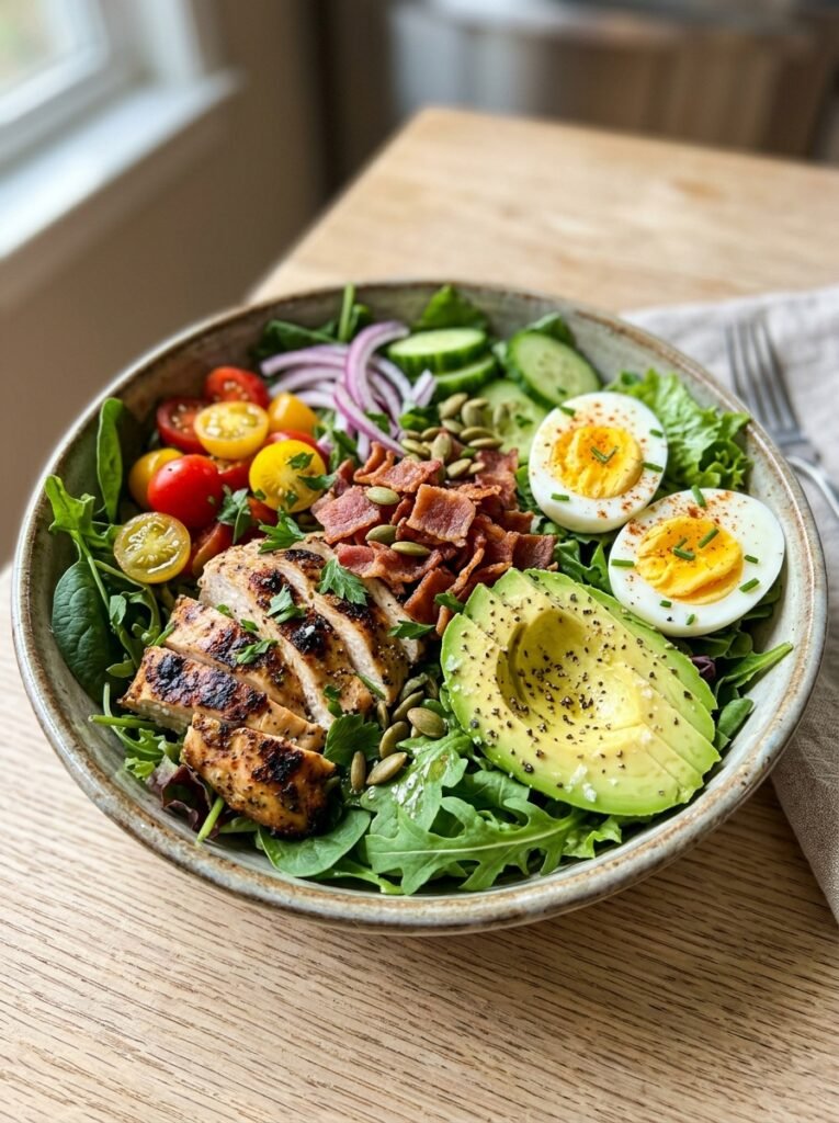 High Protein Chicken Bacon Avocado Dinner Salad 1 Chicken bacon avocado dinner salad 202605301351