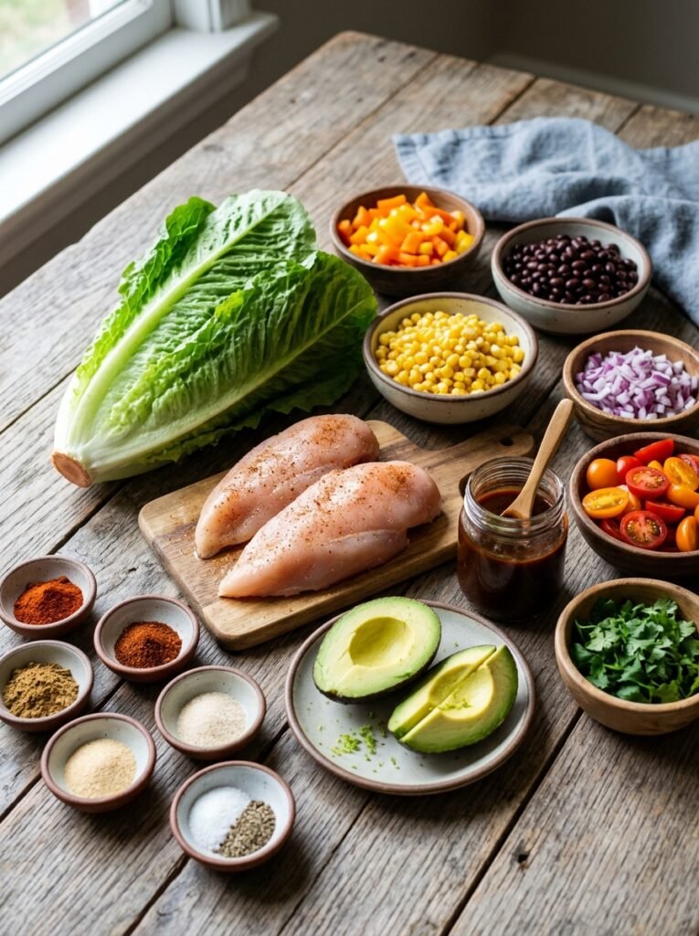 Easy High Protein Chicken BBQ Lettuce Bowls 13 Chicken bbq lettuce bowls ingred… 202605240130