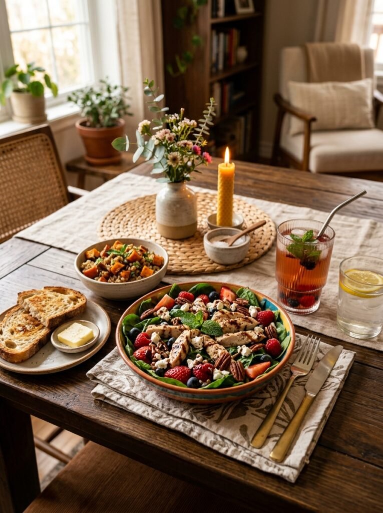 Easy High Protein Chicken Berry Spinach Salad 15 Chicken berry spinach salad setup 202605071718