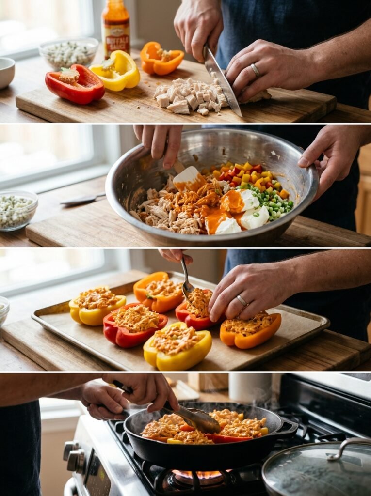 high protein chicken buffalo pepper boats 14 Chicken buffalo pepper boats coo… 202606041424