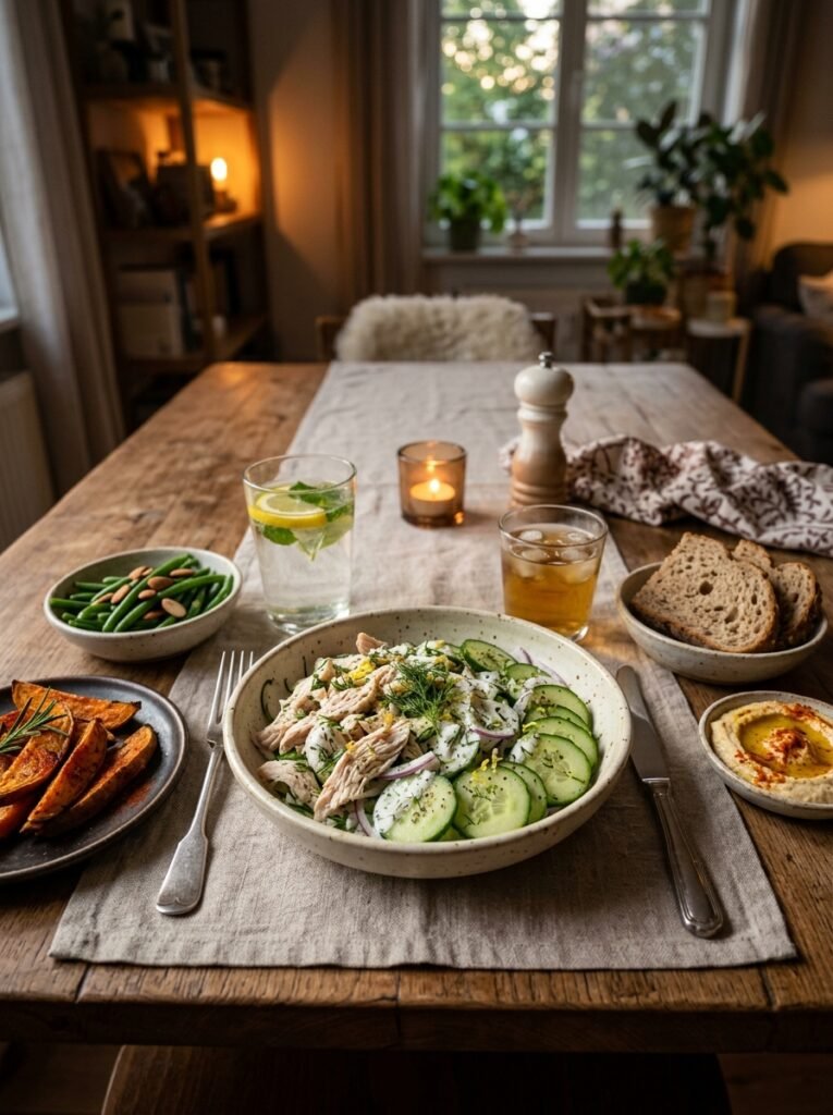 High Protein Low Calorie Chicken Cucumber Dill Salad 15 Chicken cucumber dill salad setup 202606101500