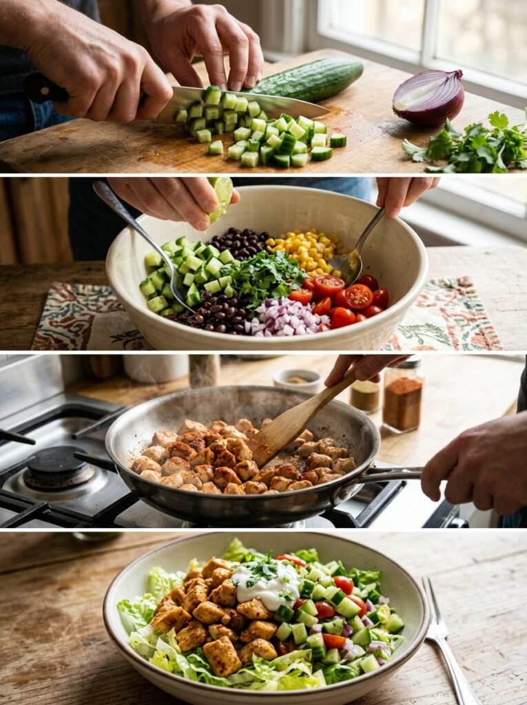 High Protein Low Calorie Chicken Cucumber Salsa Bowl Recipe 14 Chicken cucumber salsa bowl cooking 202605091425
