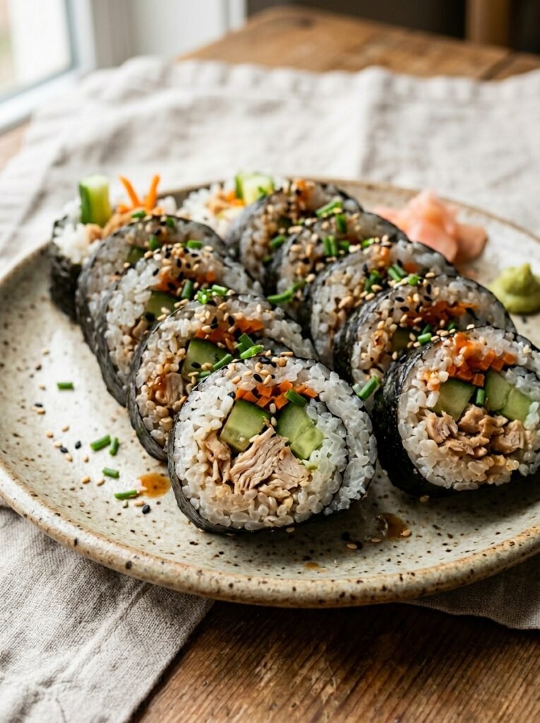 Chicken cucumber sushi rolls 202605031335