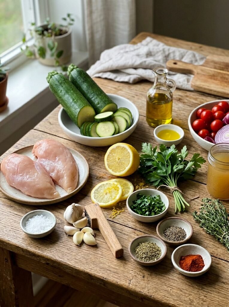 Easy High Protein Chicken Lemon Zucchini Plates 13 Chicken lemon zucchini ingredien… 202606021424
