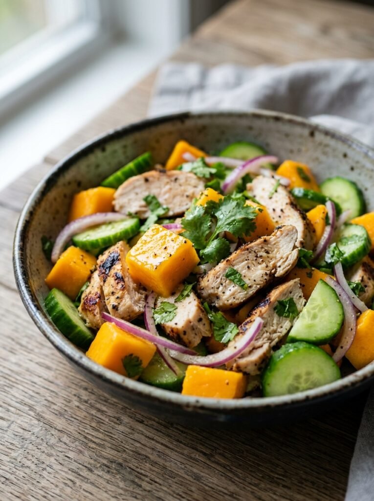 easy high protein chicken mango cucumber salad 12 Chicken mango cucumber salad 202606051422