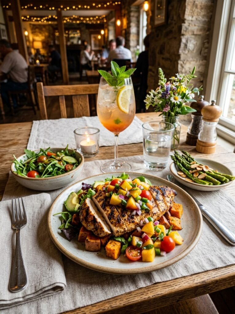 high protein grilled chicken peach salsa plate 15 Chicken peach salsa plate 202605071733