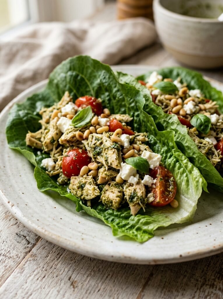 Chicken pesto lettuce wraps 202605041434