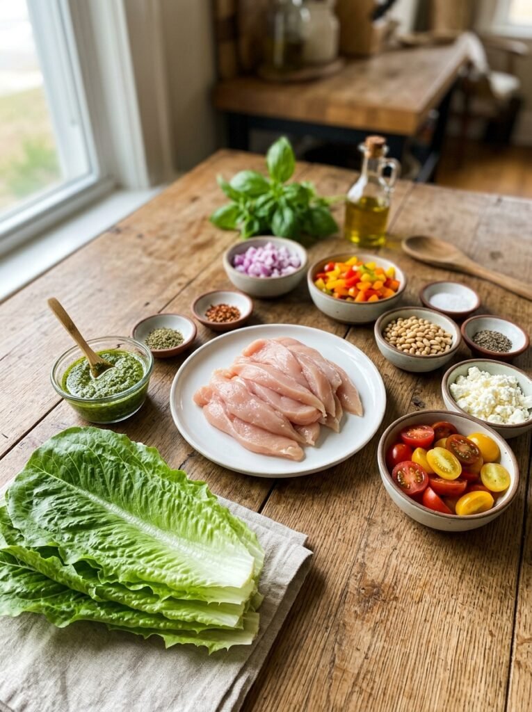 Chicken pesto lettuce wraps ingr… 202605041434