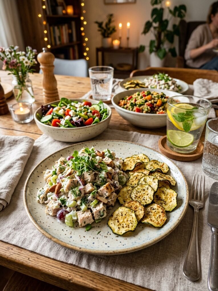 High Protein Chicken Salad Zucchini Chips: A Delicious and Healthy Recipe 15 Chicken salad zucchini chips setup 202605081724
