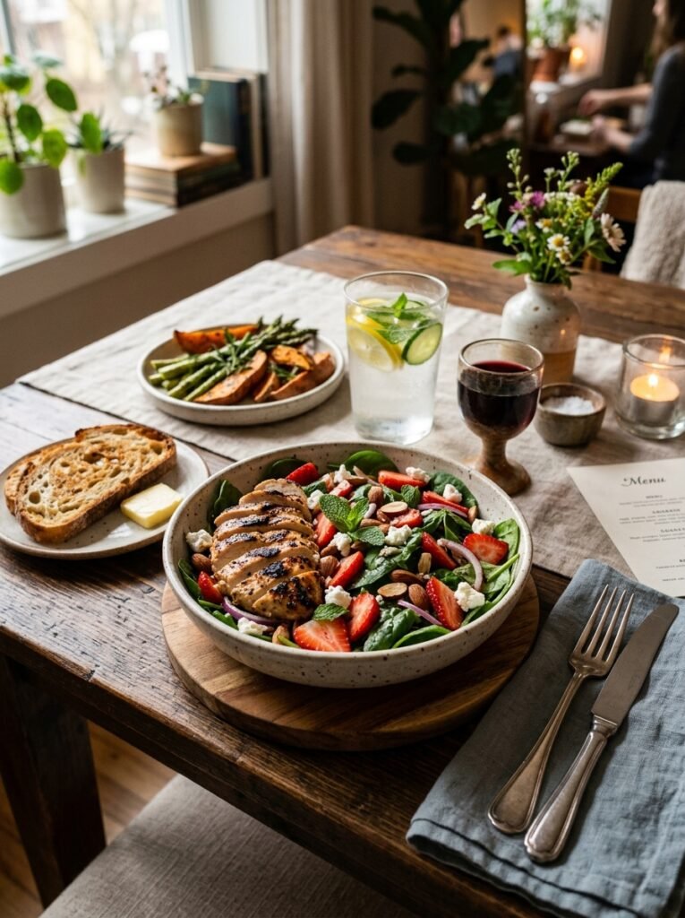 High Protein Chicken Strawberry Spinach Lunch Salad: The Ultimate Midday Meal 14 Chicken strawberry spinach lunch… 202605061437
