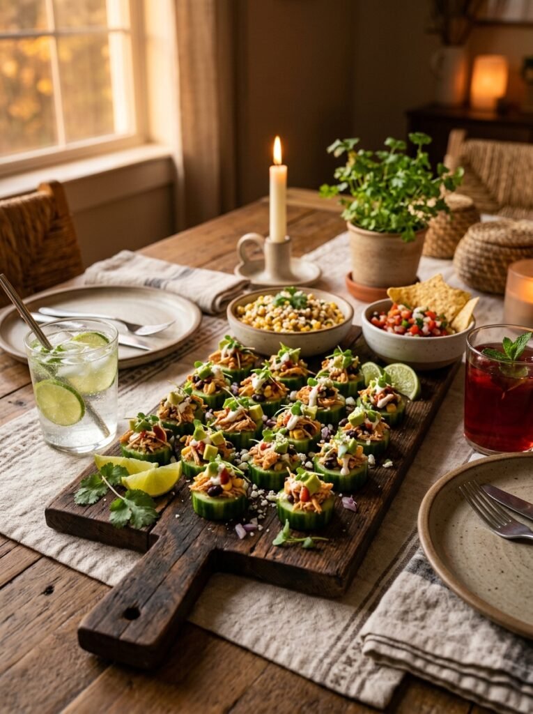 High Protein Chicken Taco Cucumber Bites 15 Chicken taco cucumber bites setup 202605301347