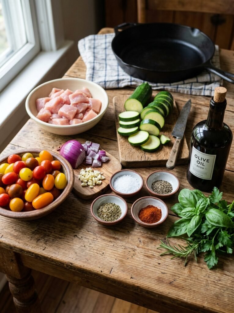 Easy High Protein Chicken Tomato Zucchini Skillet 13 Chicken tomato zucchini skillet … 202605091433