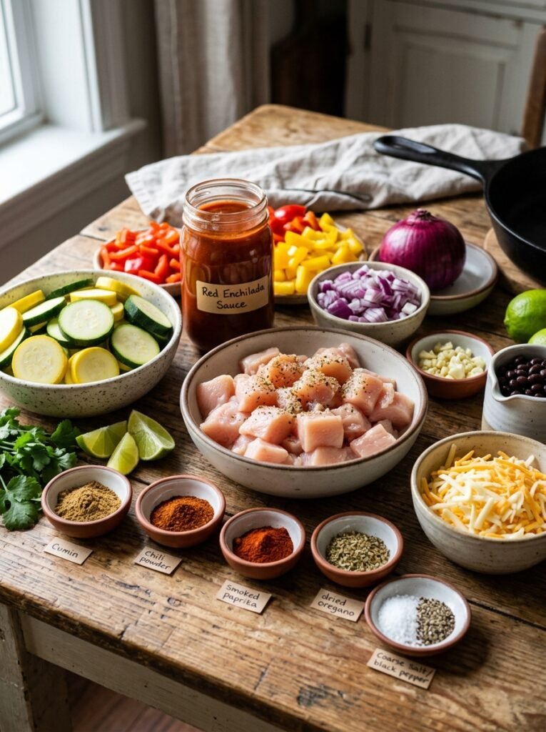 High Protein Chicken Zucchini Enchilada Skillet: A Healthy, One-Pan Dinner 13 Chicken zucchini enchilada skill… 202605222333