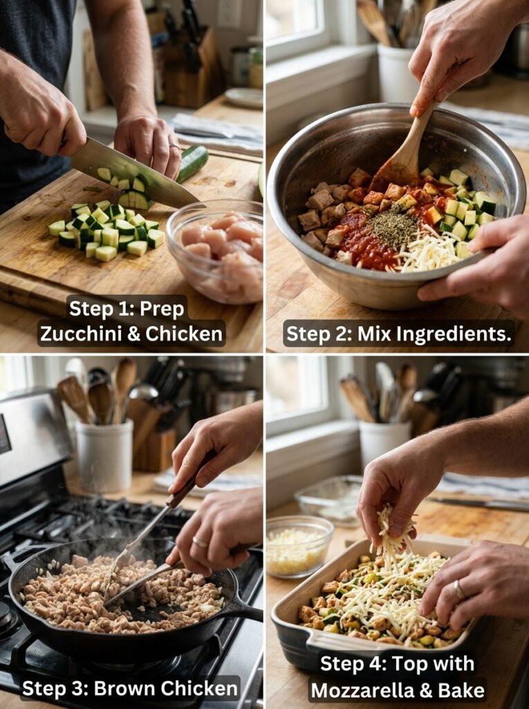 high protein chicken zucchini mozzarella bake 14 Chicken zucchini mozzarella bake… 202605141438