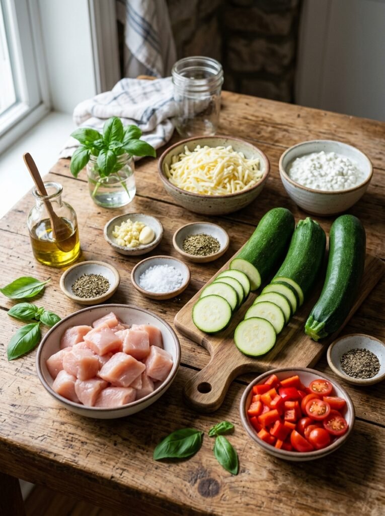 high protein chicken zucchini mozzarella bake 13 Chicken zucchini mozzarella bake… 202605141439