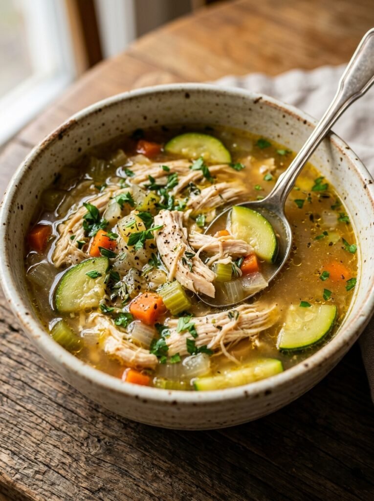 High Protein Low Calorie Chicken Zucchini Soup Bowls 12 Chicken zucchini soup bowls 202605212147