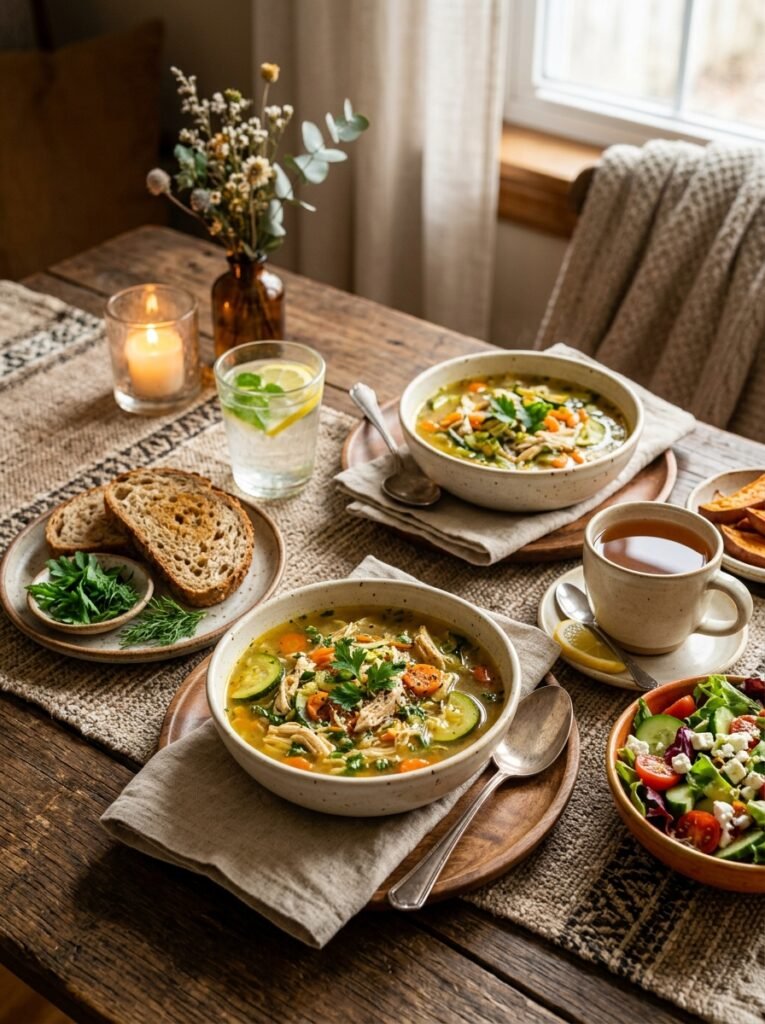 High Protein Low Calorie Chicken Zucchini Soup Bowls 15 Chicken zucchini soup bowls setup 202605212147