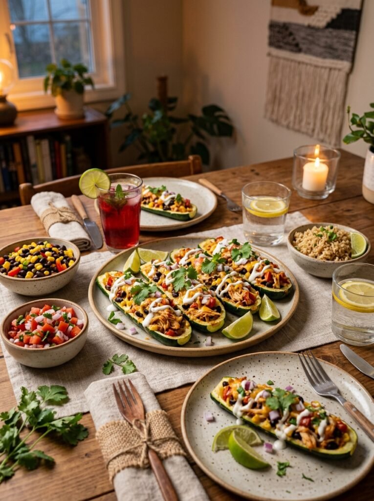 Chicken zucchini taco boats setup 202606051435