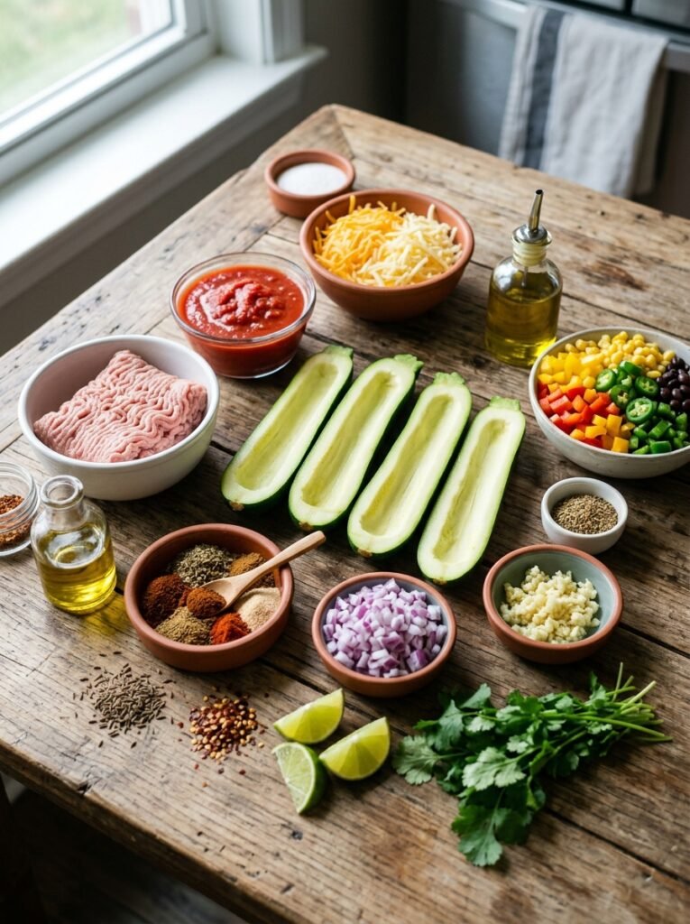 easy high protein turkey taco zucchini boats 13 Close up amateur photo of 202605061442