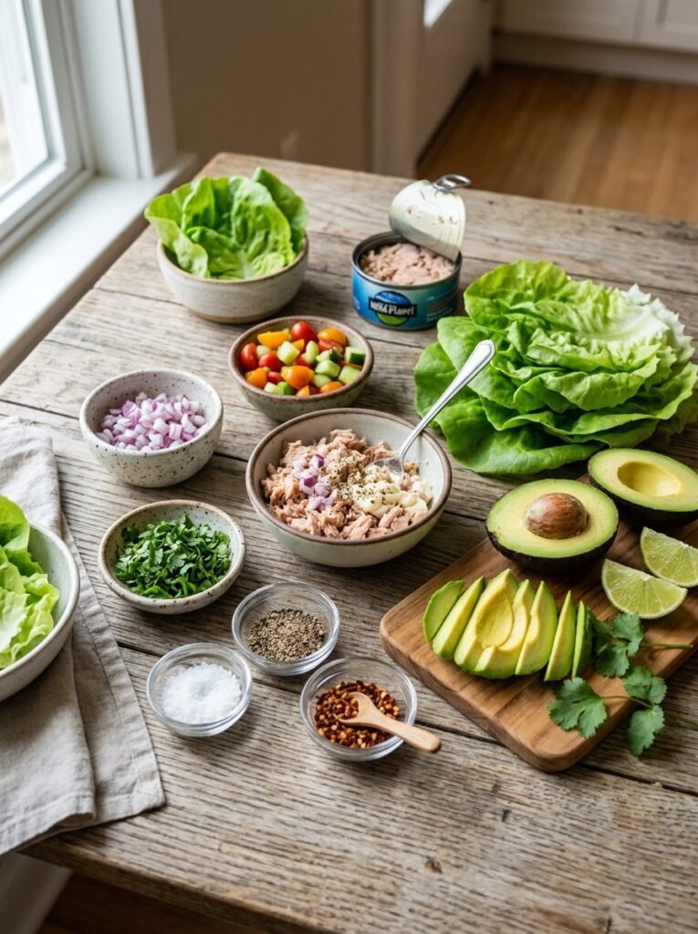 Easy High Protein Tuna Avocado Lettuce Wraps 13 Close up amateur photo of 202605212156